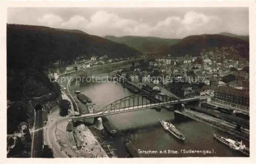 AK / Ansichtskarte Tetschen-Bodenbach Boehmen DECIN CZ Panorama Elbe