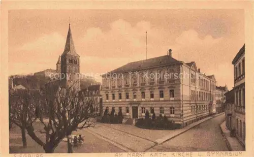 AK / Ansichtskarte Siegburg NRW Markt Katholische Kirche Gymnasium