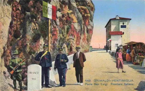 AK / Ansichtskarte Grimaldi  di Ventimiglia Liguria IT Ponte San Luigi Frontiera Italiana