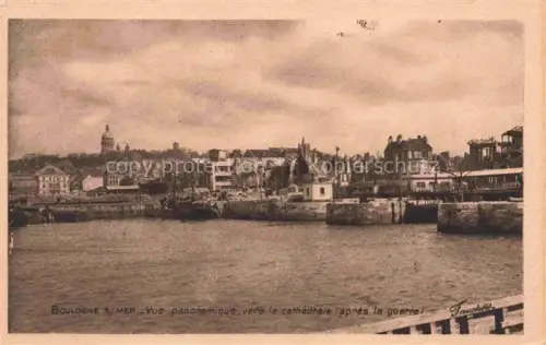 AK / Ansichtskarte BOULOGNE -SUR-MER 62 Pas-de-Calais Vue panoramique vers le cathedrale apres la guerre