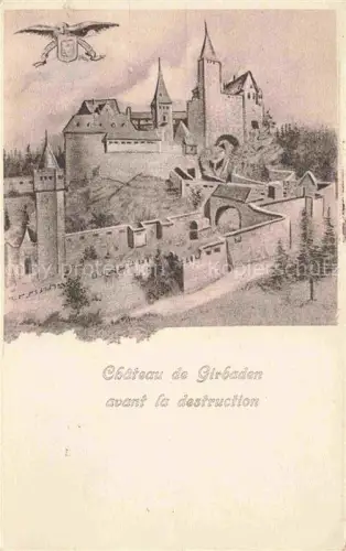 AK / Ansichtskarte Girbaden Mollkirch Molsheim 67 Bas-Rhin Chateau de Girbaden avant la destruction