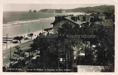 AK / Ansichtskarte HENDAYE 64 Pyrenees-Atlantiques Vue sur les Falaises la Cornich les Deux Jumeaux