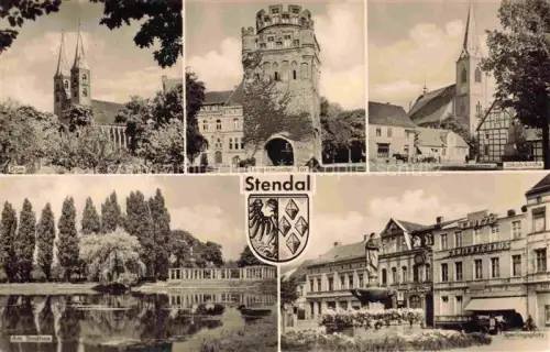 AK / Ansichtskarte Stendal  Sachsen-Anhalt Dom Tangermuender Tor Jakobikirche Am Stadtsee Sperlingsplatz