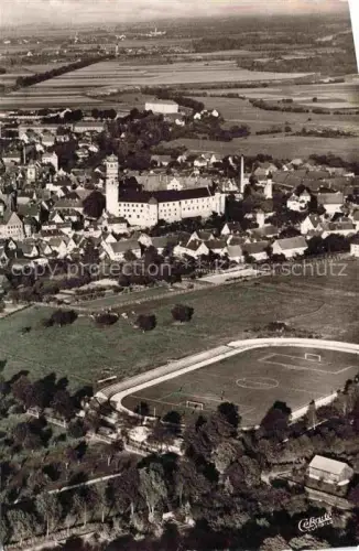 AK / Ansichtskarte Dillingen Donau Fliegeraufnahme mit Sportplatz und Kirche