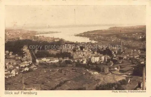 AK / Ansichtskarte FLENSBURG  Flensborg Schleswig-Holstein Panorama Hafen Luftschiff-Postkarte Zeppelin Sonderstempel 100. Geburtstag des Grafen von Zeppelin