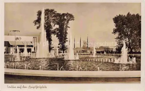 AK / Ansichtskarte DuessELDORF Fontaene auf dem Hauptfestplatz Reichsausstellung 1937 Schaffendes Volk