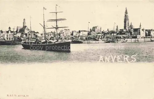 AK / Ansichtskarte ANVERS Antwerpen Partie im Hafen Segelschiff