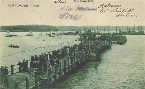 AK / Ansichtskarte Portorose Portoroz Piran Istrien Slovenia Molo Hafen