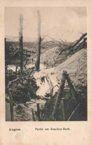 AK / Ansichtskarte Angres LENS 62 Pas-de-Calais Partie amSouchez-Bach Westlicher Kriegsschauplatz Feldpost