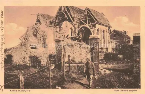 AK / Ansichtskarte Auchy-au-Bois Bethune 62 Pas-de-Calais Kirche vom Feinde zerstoert Ruines Grande Guerre Truemmer 1. Weltkrieg