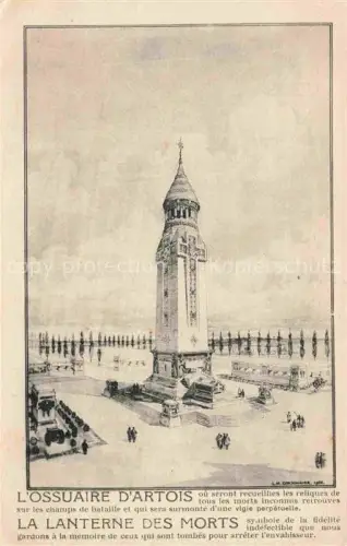 AK / Ansichtskarte Lievin LENS 62 Pas-de-Calais L'Ossuaire d'Artois la Lanterne des Morts Dessin Kuenstlerkarte