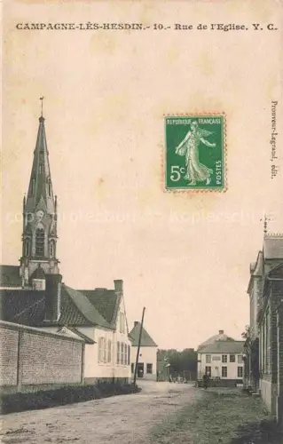 AK / Ansichtskarte Campagne-les-Hesdin Montreuil 62 Pas-de-Calais Rue de l'Eglise