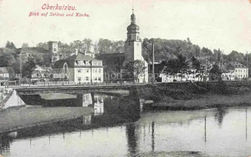 AK / Ansichtskarte Oberkotzau Hof Bayern Blick auf Schloss und Kirche
