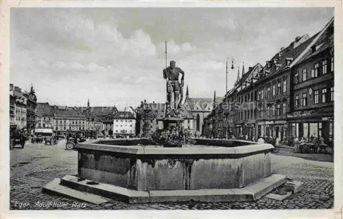 AK / Ansichtskarte Eger  Cheb CZ Platz Stadtzentrum Brunnen