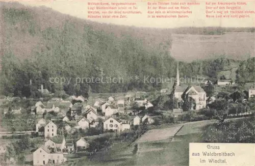 AK / Ansichtskarte Waldbreitbach Wiedtal Neuwied Rheinland-Pfalz Panorama Wiedtal
