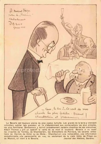 AK / Ansichtskarte GENEVE Genf GE Bavaria Voelkerbunds-Kneipe Karikaturen Kuenstlerkarte