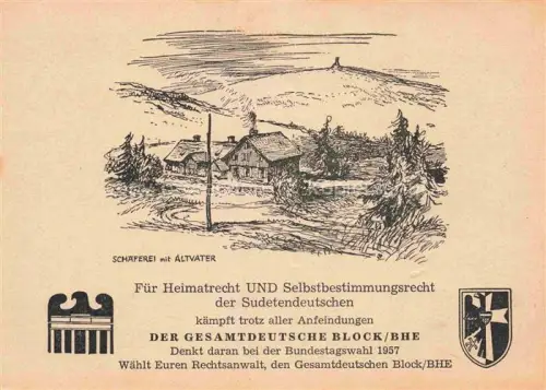 AK / Ansichtskarte Altvater 1492m Altvatergebirge Hruby Jesenik CZ Schaeferei Kuenstlerkarte Sudetendeutsche