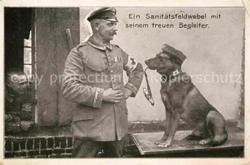 AK / Ansichtskarte Rotes Kreuz Red Cross Croix Rouge-- Saenitaeter Pfeife Hund