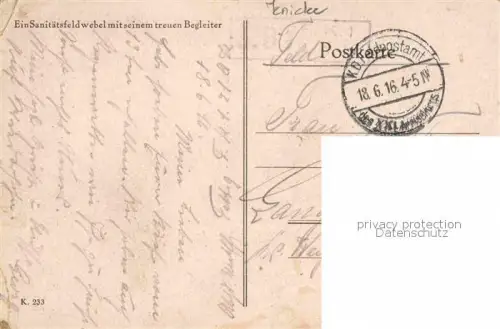 AK / Ansichtskarte Rotes Kreuz Red Cross Croix Rouge-- Saenitaeter Pfeife Hund