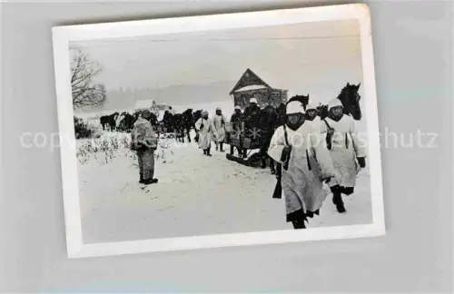 AK / Ansichtskarte Leningrad St-Petersbourg ST-PETERSBURG RU Marsch Winteruniform Panjeschlitten Wehrmacht 