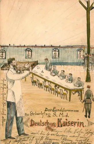 AK / Ansichtskarte HANNOVER Landsturm Geburtstag Kaiserin handgemalt