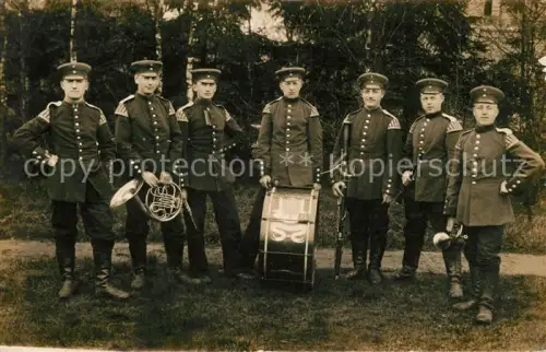 AK / Ansichtskarte 086 Regiment IR Infanterie SCHLESWIG Holstein WK1 Musiktruppe FotoTrommler Waldhorn Trompete