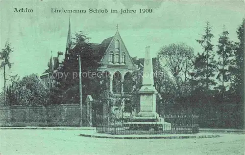 AK / Ansichtskarte Achim Bremen Lindemanns Schloss im Jahre 1900 Denkmal