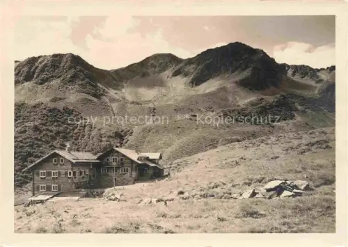 AK / Ansichtskarte Schwarzwasserhuette 1651m Kleines Walsertal Vorarlberg AT Berghaus Alpen