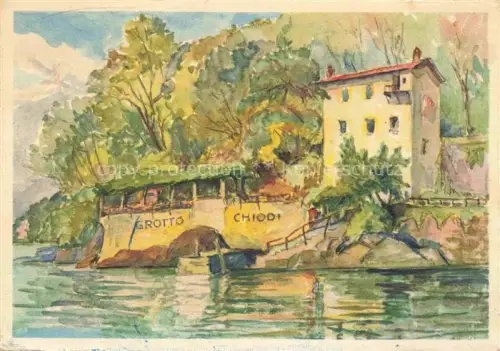 AK / Ansichtskarte Ascona Lago Maggiore TI Il caratteristico Grotto Chiodi Kuenstlerkarte