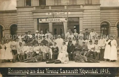 AK / Ansichtskarte Vohwinkel WUPPERTAL Lazarett WK1 Gruppenfoto Bahnhof