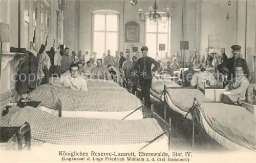 AK / Ansichtskarte Eberswalde Barnim Brandenburg Lazarett WK1  Lichtdruck Gruppenfoto