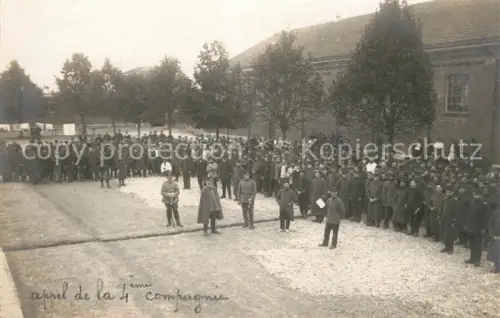 AK / Ansichtskarte Dillingen Donau POW Gefangenenlager Appell Foto 4. Kompagnie