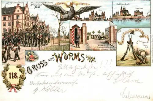 AK / Ansichtskarte WORMS Rhein IR 118 Prinz Carl Litho Kaserne