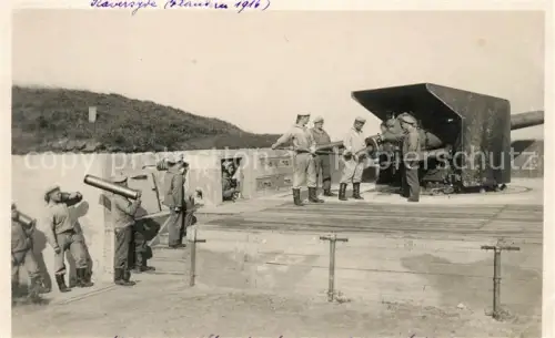 AK / Ansichtskarte Raversijde OSTENDE Oostende West-Vlaanderen Belgie Batterie Geschuetz Cecilie WK1 in Aktion 