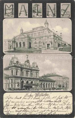 AK / Ansichtskarte MAINZ  Rhein Stadthalle Bahnhof