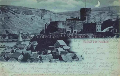 AK / Ansichtskarte Heimbach  Eifel Rur Dueren NRW Hohneck und Heimbach im Mondschein Deutsche Reichspost