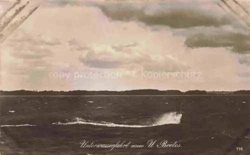 AK / Ansichtskarte Submarine U-Boot Unterseeboot Sous-Marin-- Unterwasserfahrt eines U-Bootes