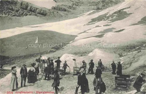 AK / Ansichtskarte Jungfraubahn BE am Eigergletscher Berner Alpen