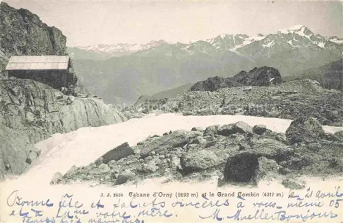 AK / Ansichtskarte Orny Cabane d 2688m Trient VS Cabane et le Grand Combin Alpes