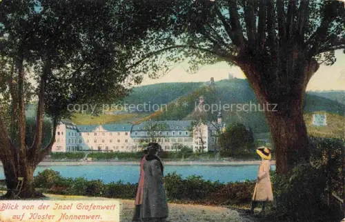 AK / Ansichtskarte Grafenwert Grafenwerth Insel Bad Honnef NRW Blick von der Insel auf Kloster Nonnenwert