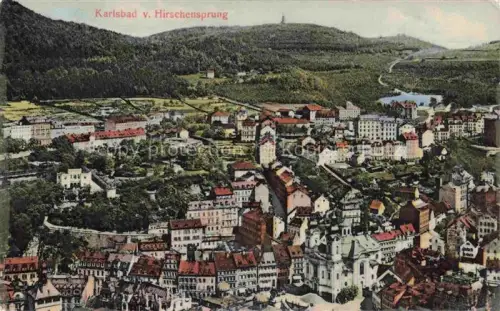 AK / Ansichtskarte Karlsbad Eger KARLOVY VARY CZ Panorama Blick vom Hirschensprung