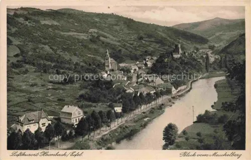 AK / Ansichtskarte Heimbach  Eifel Rur Dueren NRW Panorama Blick vom Meuchelberg