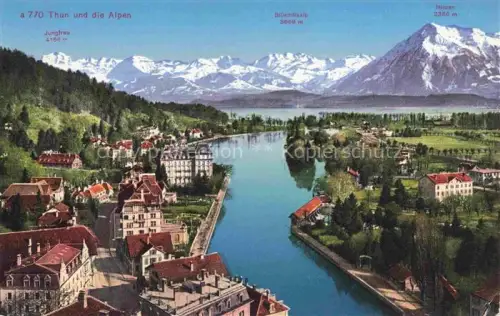 AK / Ansichtskarte THUN Thoune BE Panorama Blick gegen die Alpen