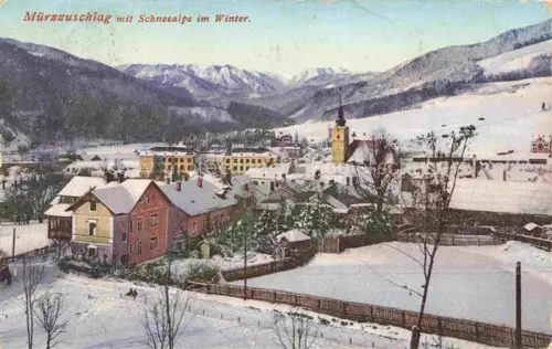 AK / Ansichtskarte Muerzzuschlag Steiermark AT Winterpanorama mit Schneealpe