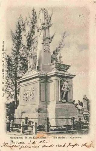 AK / Ansichtskarte HABANA Havana Havanna Cuba Monument Estudiantes 