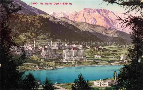 AK / Ansichtskarte St Moritz  SANKT MORITZ GR Panorama Moritzsee Alpen