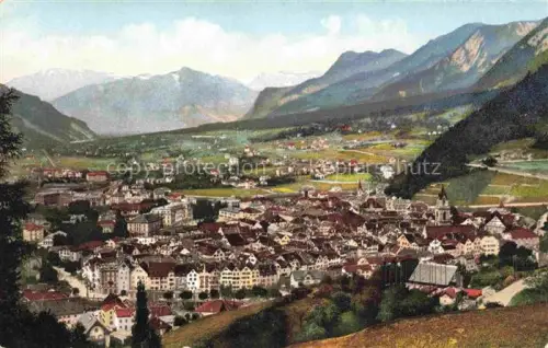 AK / Ansichtskarte CHUR Coire GR Panorama Blick gegen Falknis und Scesaplana