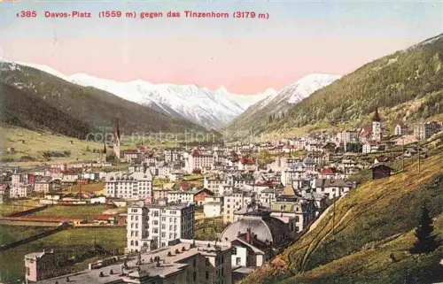AK / Ansichtskarte DAVOS GR Panorama Blick gegen das Tinzenhorn