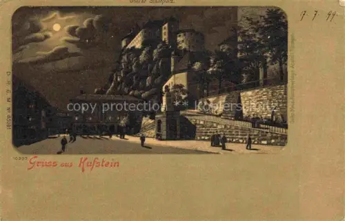AK / Ansichtskarte KUFSTEIN Tirol AT Ansicht mit Schloss im Mondschein