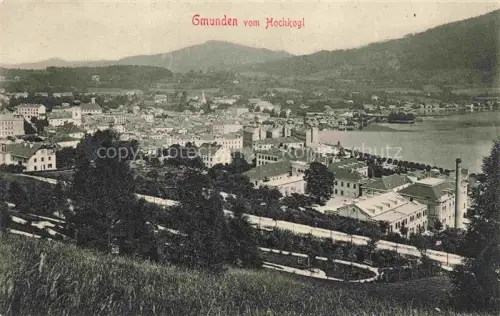 AK / Ansichtskarte Gmunden Traunsee Salzkammergut Oberoesterreich AT Panorama Blick vom Hochkogl